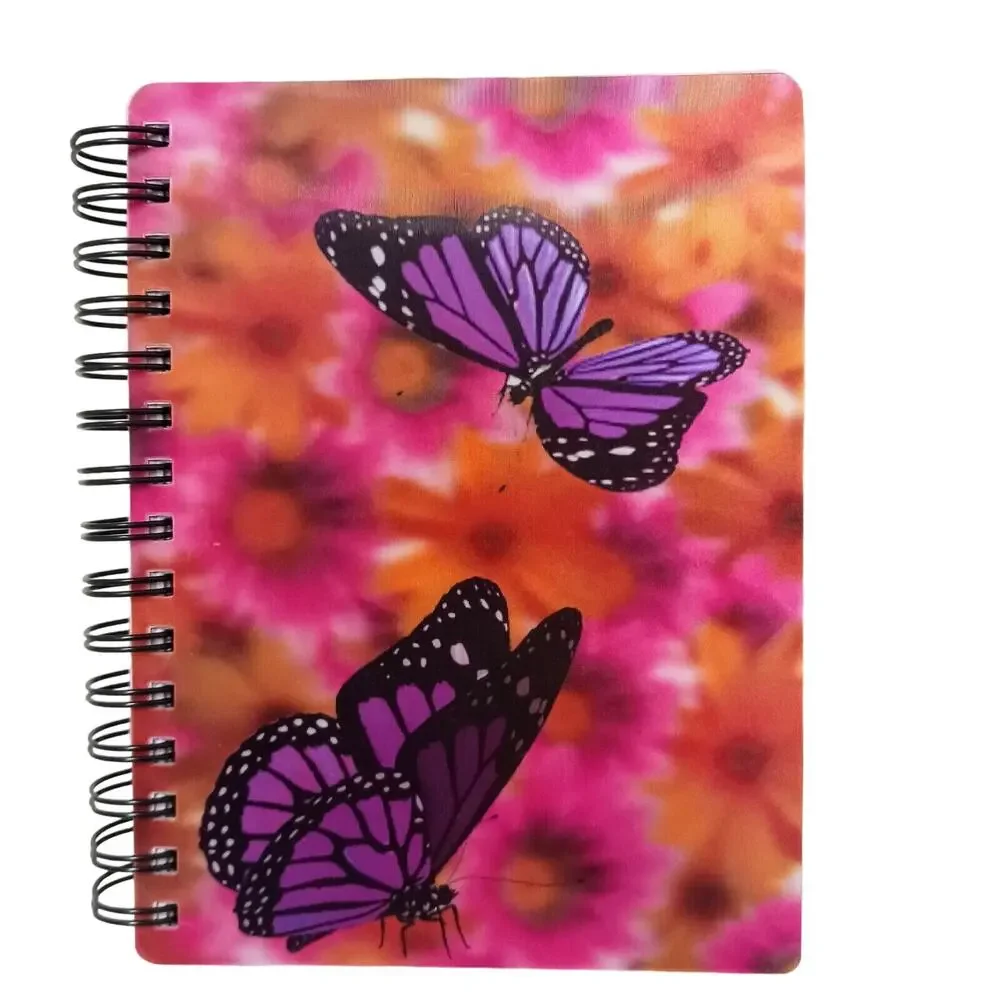 VINTAGE 2013 New!! 3D Dimension MONARCH BUTTERFLY Notebook Bohemian Artsy Hippie